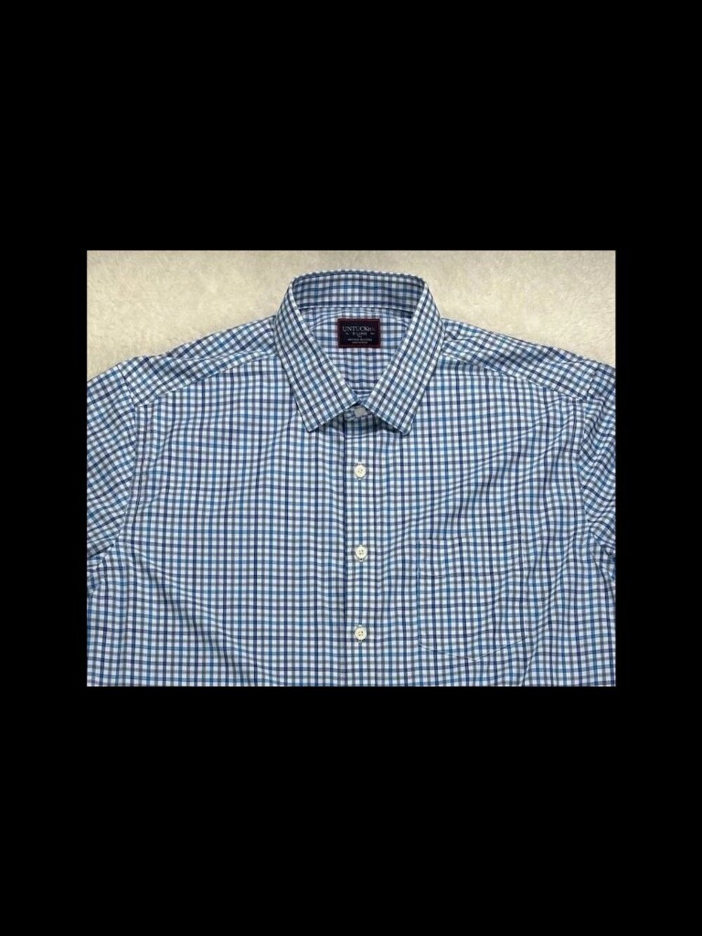 UNTUCKit Shirt Mens XL Blue Check Performance Nylon Spandex Stretch Lehman
